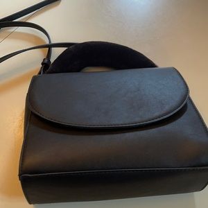 NWOT black bag with fur handle.